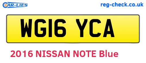 WG16YCA are the vehicle registration plates.