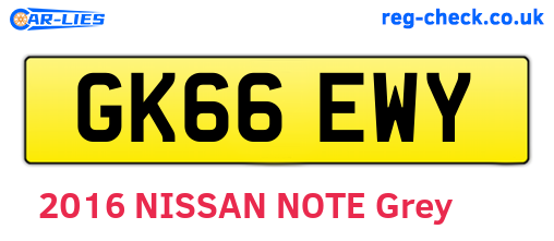 GK66EWY are the vehicle registration plates.