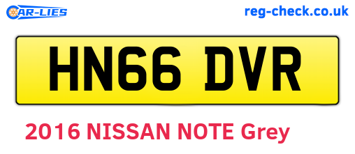 HN66DVR are the vehicle registration plates.