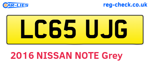 LC65UJG are the vehicle registration plates.