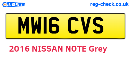 MW16CVS are the vehicle registration plates.