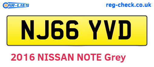 NJ66YVD are the vehicle registration plates.