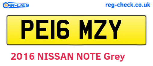 PE16MZY are the vehicle registration plates.