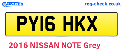 PY16HKX are the vehicle registration plates.