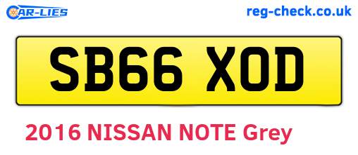 SB66XOD are the vehicle registration plates.