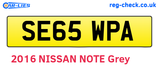 SE65WPA are the vehicle registration plates.