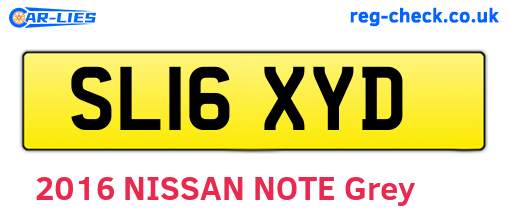 SL16XYD are the vehicle registration plates.