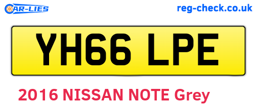 YH66LPE are the vehicle registration plates.