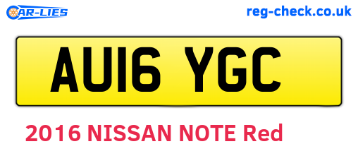 AU16YGC are the vehicle registration plates.