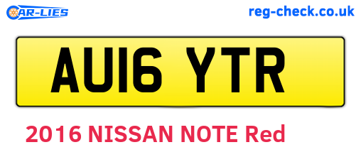 AU16YTR are the vehicle registration plates.