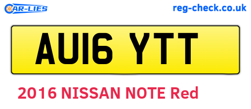 AU16YTT are the vehicle registration plates.