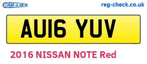 AU16YUV are the vehicle registration plates.
