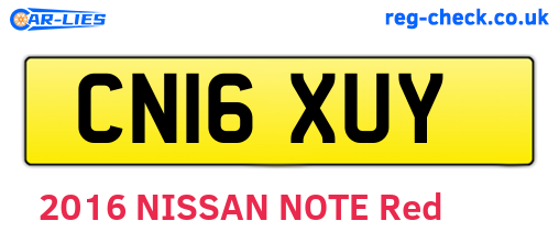 CN16XUY are the vehicle registration plates.