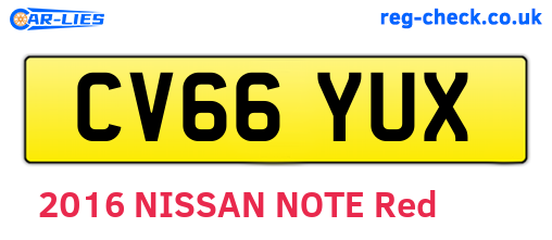 CV66YUX are the vehicle registration plates.