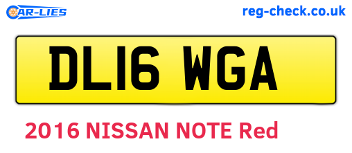 DL16WGA are the vehicle registration plates.