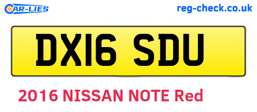 DX16SDU are the vehicle registration plates.