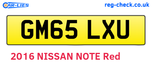 GM65LXU are the vehicle registration plates.
