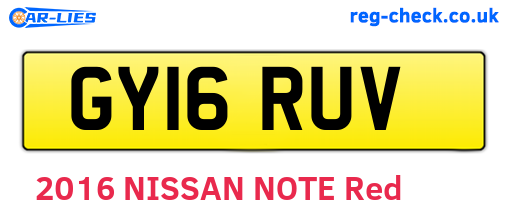 GY16RUV are the vehicle registration plates.