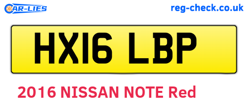 HX16LBP are the vehicle registration plates.