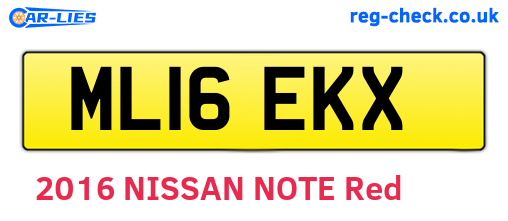 ML16EKX are the vehicle registration plates.