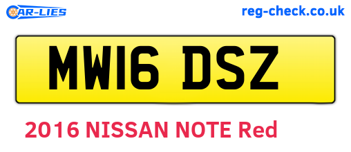 MW16DSZ are the vehicle registration plates.