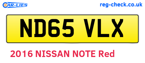 ND65VLX are the vehicle registration plates.