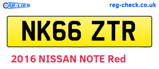 NK66ZTR are the vehicle registration plates.