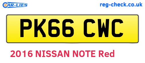 PK66CWC are the vehicle registration plates.