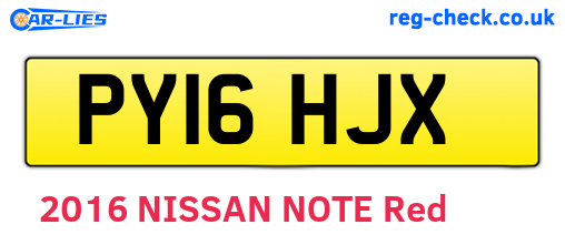 PY16HJX are the vehicle registration plates.