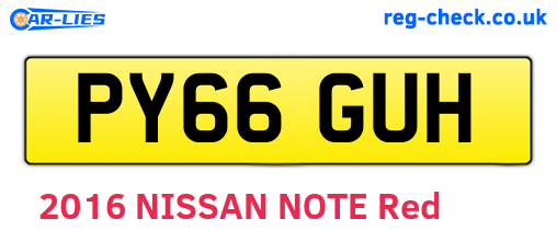 PY66GUH are the vehicle registration plates.