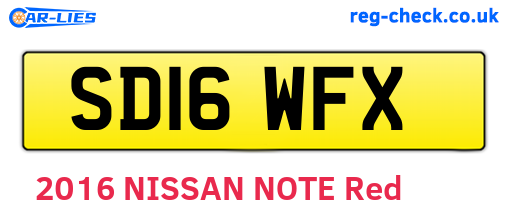 SD16WFX are the vehicle registration plates.