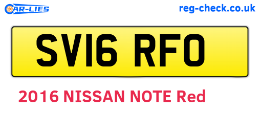 SV16RFO are the vehicle registration plates.