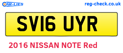 SV16UYR are the vehicle registration plates.