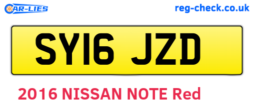 SY16JZD are the vehicle registration plates.