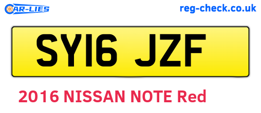 SY16JZF are the vehicle registration plates.