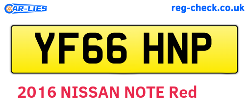 YF66HNP are the vehicle registration plates.