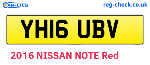 YH16UBV are the vehicle registration plates.