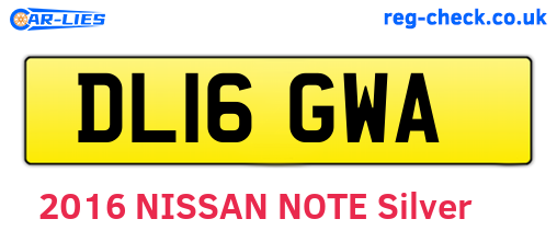 DL16GWA are the vehicle registration plates.