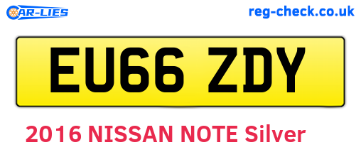EU66ZDY are the vehicle registration plates.