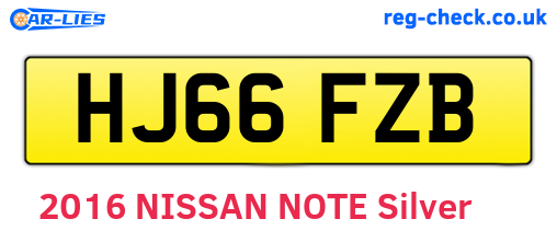HJ66FZB are the vehicle registration plates.