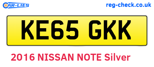 KE65GKK are the vehicle registration plates.