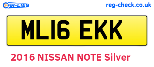 ML16EKK are the vehicle registration plates.