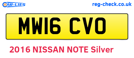 MW16CVO are the vehicle registration plates.