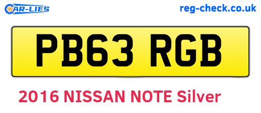 PB63RGB are the vehicle registration plates.