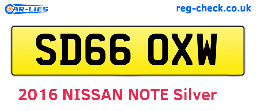 SD66OXW are the vehicle registration plates.