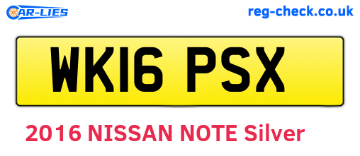 WK16PSX are the vehicle registration plates.