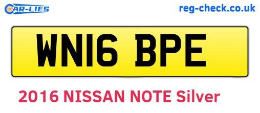 WN16BPE are the vehicle registration plates.