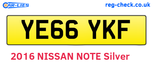 YE66YKF are the vehicle registration plates.