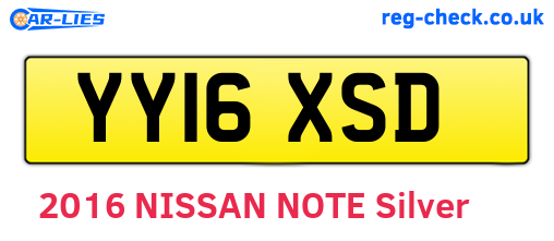 YY16XSD are the vehicle registration plates.