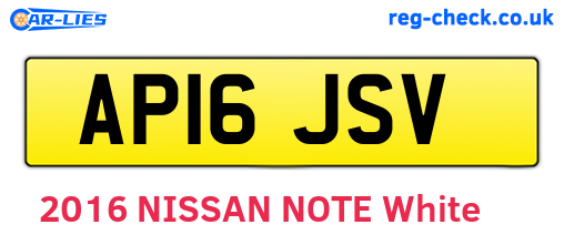 AP16JSV are the vehicle registration plates.